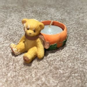 Cherished Teddies With Pumpkin Candle No box